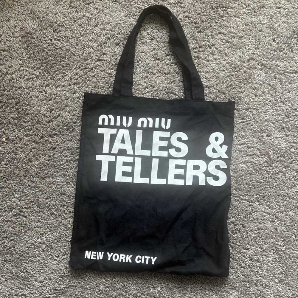 Miu Miu Black and White "Tales & Tellers" Tote
